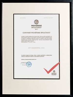 Certificate for Verified Companies 2017