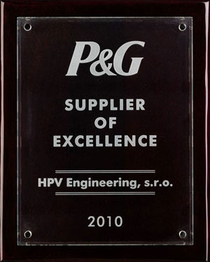 P&G Supplier of Excellence prize 2010